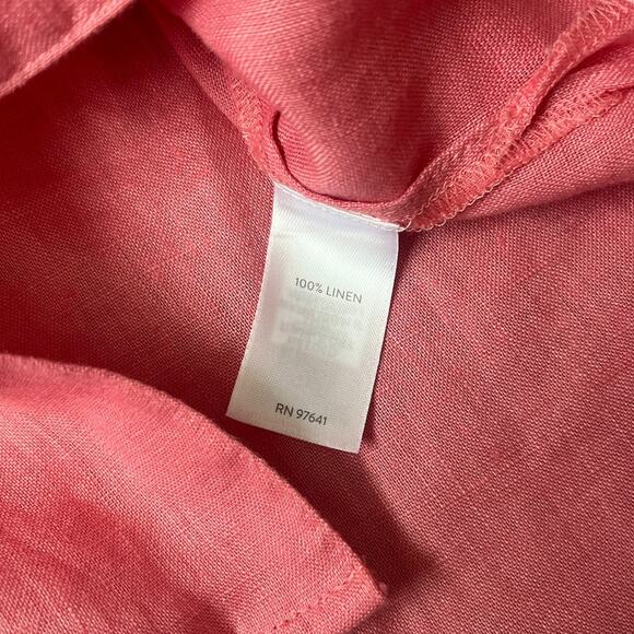 J. Jill Linen Button Up Shirt Pink Boho Lagenlook Cottagecore Womens Size XS - Picture 8 of 12